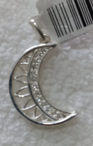 Pingente Lua de Prata e Zircônia